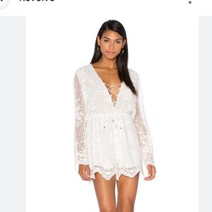 Roza Silk Veil Playsuit in White
ZIMMERMANN size 1